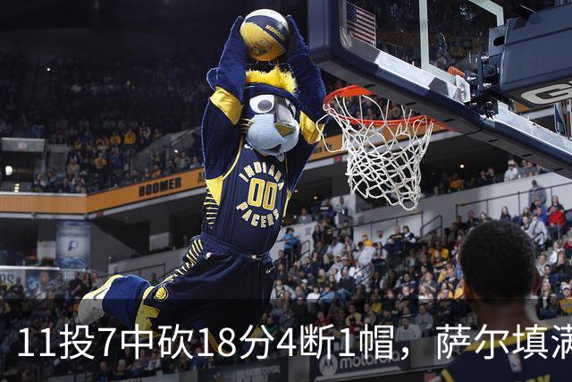 11投7中砍18分4断1帽，萨尔填满数据栏却只抢4板